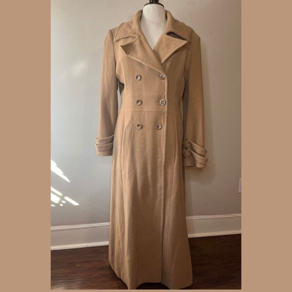 Brandon Thomas Wool Tan Trench Coat